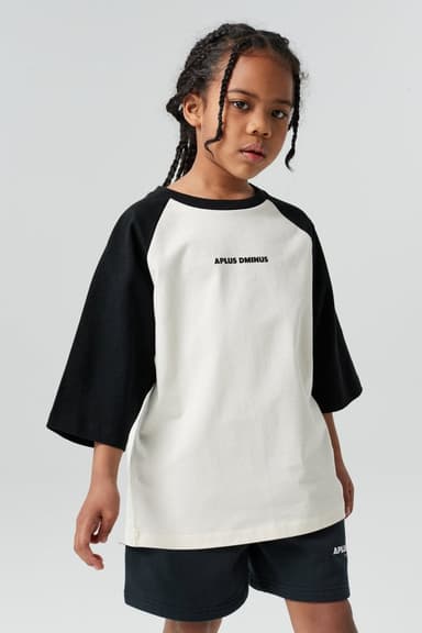 Kids APLUS DMINUS Raglan 3/4 Sleeve T-Shirt – 100% Cotton Color Block Baseball Tee