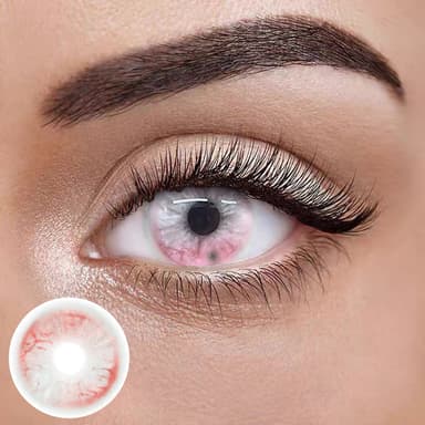 2DADOLL Ghost Sakura Pink White Cosplay Contact Lenses