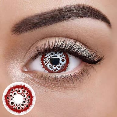 2DADOLL Watcher Eyes Red White Anime Contact Lenses