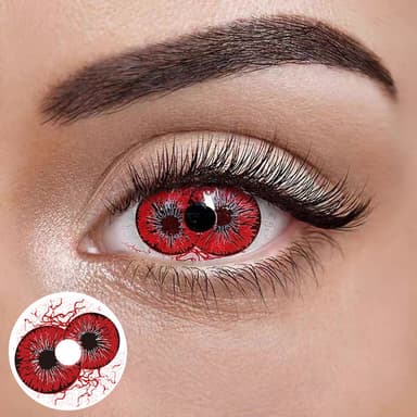2DADOLL Demon Twin Eyes Red Halloween Contact Lenses