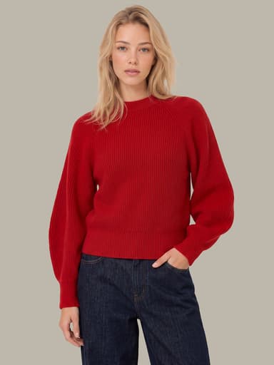 Harriet Balloon Raglan Sleeve Cropped Pullover