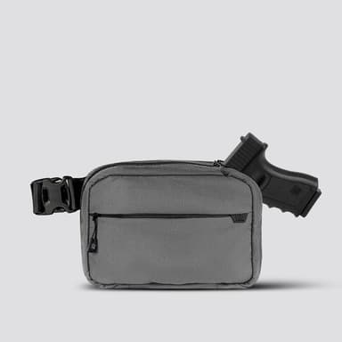 QAPL LOW PROFILE CORDURA® CONCEALMENT BAG (LARGE) GUNMETAL GRAY WITH IWB ADAPTER