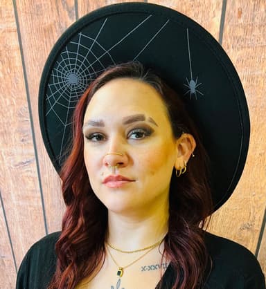 Black Charcoal Hanging Spider Web Vegan Felt XL Hat