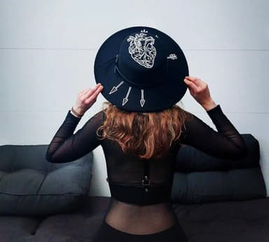 Arrows Through Heart Vegan Felt Flat Top XL Hat