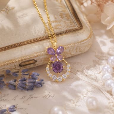 Violet Butterfly Waltz Necklace