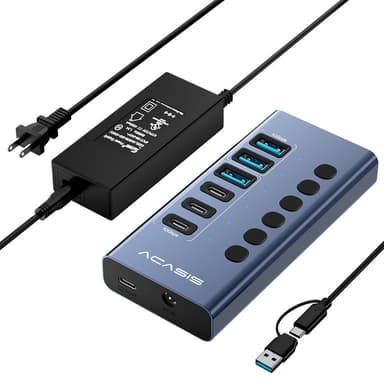 Acasis 6-Port 10Gbps USB 3.2 Hub Powered, 3 USB-A & 3 USB-C Ports