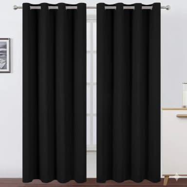 Blackout Set of 2 Panels Thermal Insulated Curtains for Bedroom