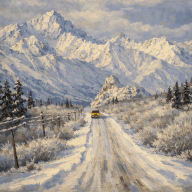 Snow Road to the Mountains