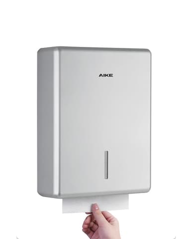 AIKE Commercial Wall Mount Paper Towel Dispenser with Lock, 400 Sheet Capacity, Fits Folded Size 10" x 3.5" Towels, Model AK5302