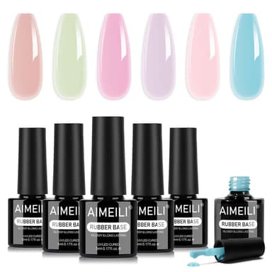 AIMEILI Rubber Base Gel Set – 6 Summer Shades-126