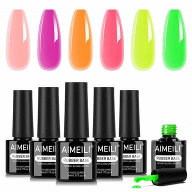 AIMEILI Rubber Base Gel Set – 6 Summer Shades-125