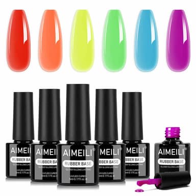 AIMEILI Rubber Base Gel Set – 6 Summer Shades-124