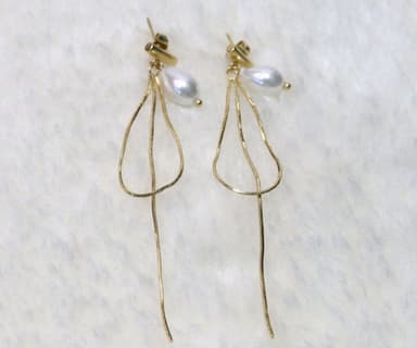 Korey - Boucles d'oreilles en acier inoxydable, perle d'eau douce