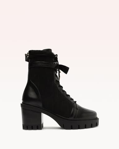 Quilted Clarita Combat Bootie 65 Black