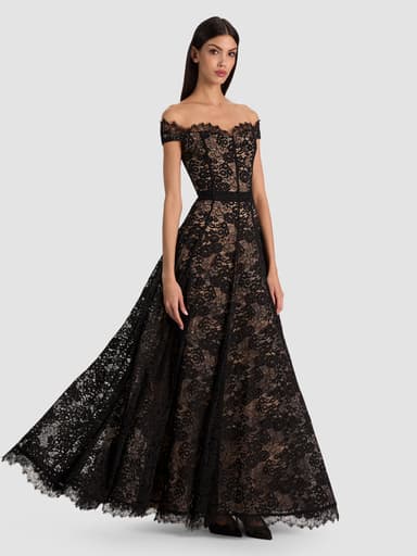VIVIANA LACE GOWN - BLACK