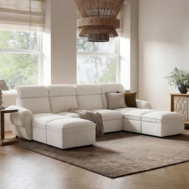 CloudCubo 8-Piece U-Shape Zero Wall Hugger Sectional Sofa