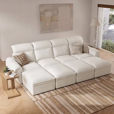 CloudCubo 8-Piece Pit-Sectional Sofa | Zero Wall Hugger Sectional Sofa