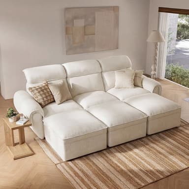 CloudCubo 6-Piece Pit-Sectional | Zero Wall Hugger Sectional Sofa