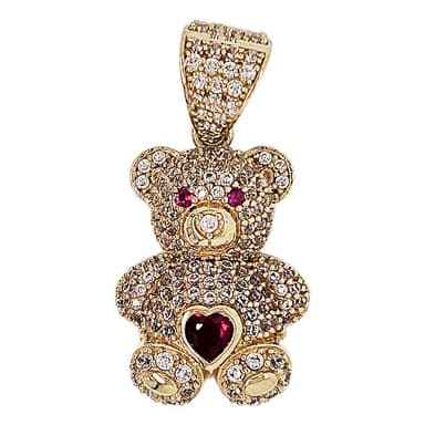 14K Gold Teddy Bear Pendent