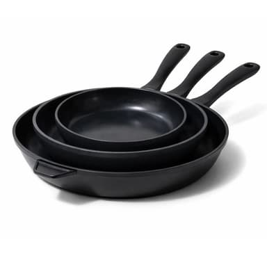 Ceramic Nonstick Frying Pan Set, 3-Piece