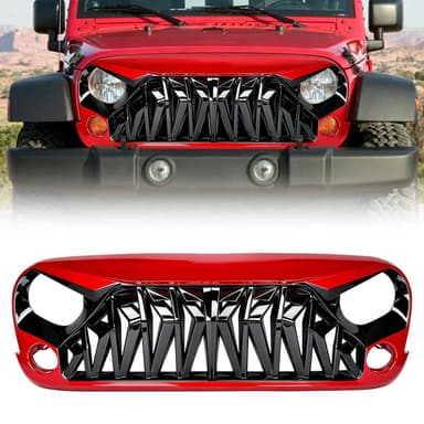 Shark Grille - Red & Black For 07-18 Wrangler JK/ JKU