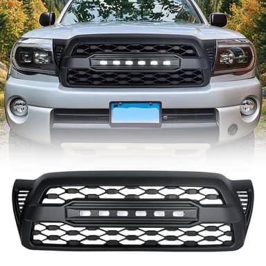 TRD PRO Style Grille W/ LED Off-Road Lights - Matte Black For 2005-2011 Toyota Tacoma