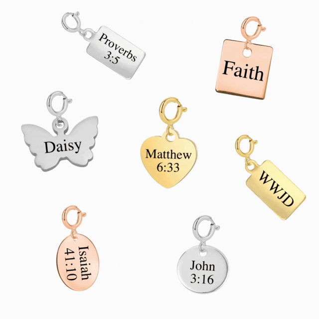 Detachable Engraved & Assorted Charms