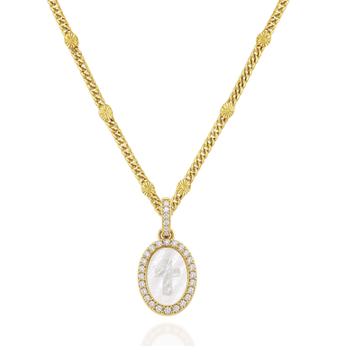 Cross of Glory Oval Necklace
