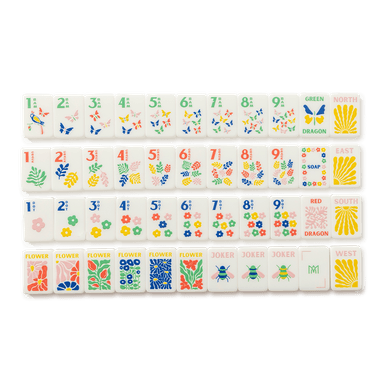 Garden Stamped Mahjong Tile Set