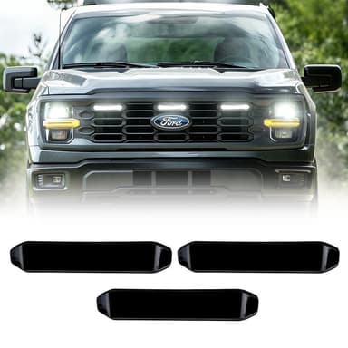 Smoked Lens White LED Raptor Style Grille Lights for 2024+ Ford F-150 XL(3PC Kit) (ETA Mid October)