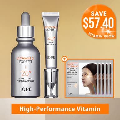[High-Performance Vitamin] IOPE Vitamin C Expert 25% Antioxidant Toning Ampoule, 40% Mask Concentrate 15g