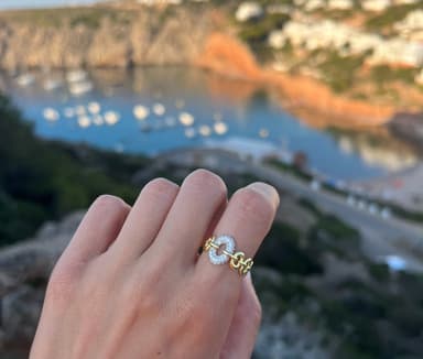 Cuban Link Ring Adjustable in Sterling Silver