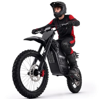 Amyet EDB002 4000W Electric Dirt Bike for Teens Adults,Carbon Fiber Frame, 230NM Torque,45 MPH,40 Miles,48V 23Ah Battery,14" /12" Tires, Full Hydraulic Brakes a