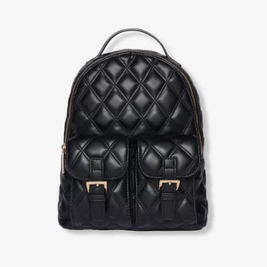Vegan Leather Quilted Backpack