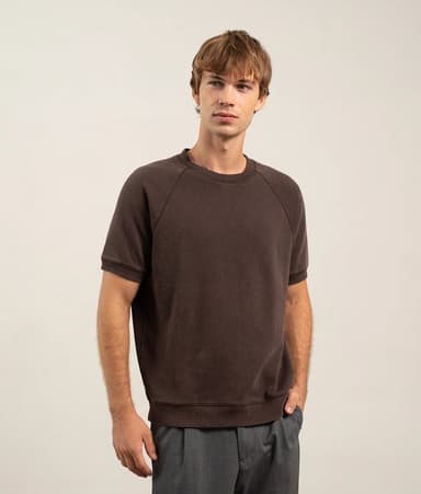 Mens Recycled Fleece Raglan Sweatshirt - Recycled Fleece - Mineral Ganache