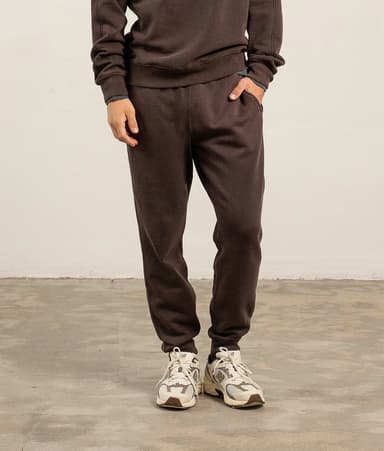 Mens Recycled Fleece Tapered Sweatpant - Recycled Fleece - Mineral Ganache