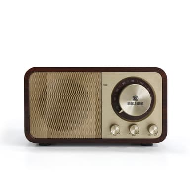 Angels Horn FR01 Vintage Bluetooth Speaker & FM Radio | Retro Wooden Home Audio, Powerful Bass, TF Card/AUX Input, Portable Wireless Speaker for Home, Office, D