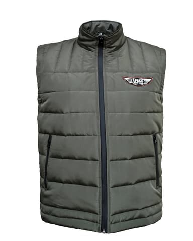 Apace Vintage Heritage inspired Army Green Sleevless Puffer Jacket