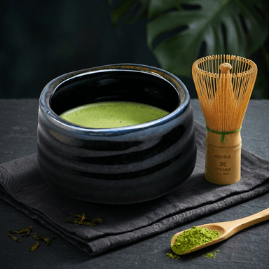 Deep Blue Ceramic Matcha Bowl 17 oz with Rolled Rim, Matcha Chawan for Whisking and Drinking, Tea Ceremony Bowl