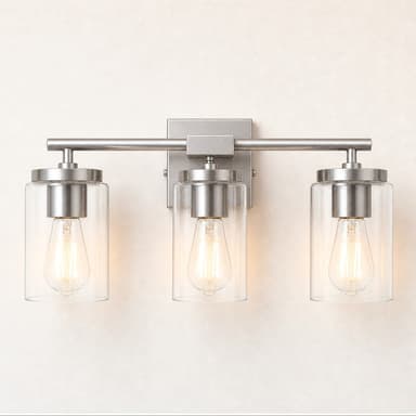 MERIDIAN Bathroom Vanity Light - 3-Light — Splash-Safe Bathroom Mirror Lighting