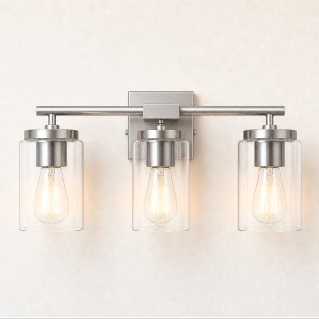 MERIDIAN Bathroom Vanity Light - 3-Light — Splash-Safe Bathroom Mirror Lighting
