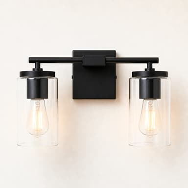 MERIDIAN Bathroom Vanity Light - 2-Light — Splash-Safe Bathroom Mirror Lighting