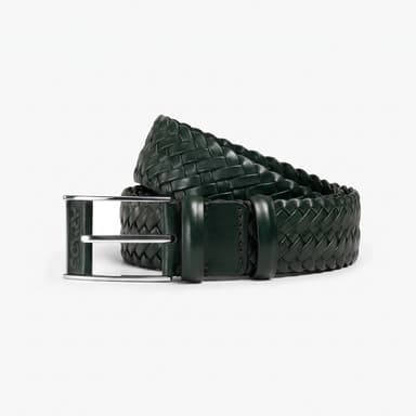 Men’s Green Braided Leather Belt