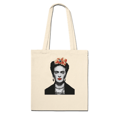 Frida Kahlo with Flowers Portrait artwork tote bag