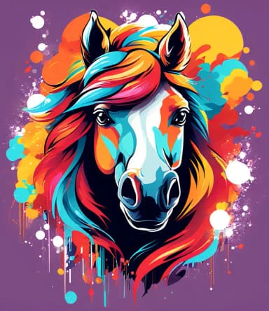 Colorful abstract horse