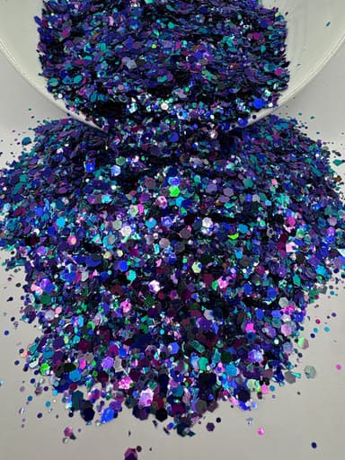 -Salem Sparkle- Violet/ Black/ Holo Custom Chunky Mixed Glitter