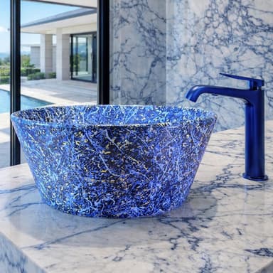 Rossella Fiorillo Ceramic Texture RF Luxury Line Model W1 Texture Blue RF Sink