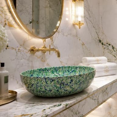 Rossella Fiorillo Ceramic Texture RF Luxury Line Model SP17 Green RF Sink
