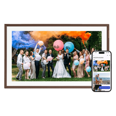 ARZOPA D15 15.6” WiFi Digital Photo Frame| Elegant Brown&Anti-Glare