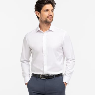 White Dobby Dress Shirt
